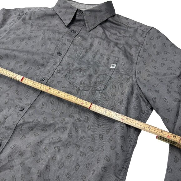 Marmot Gray Long-Sleeve Button-Up Shirt With Marmot Print Pattern L - Picture 9 of 10